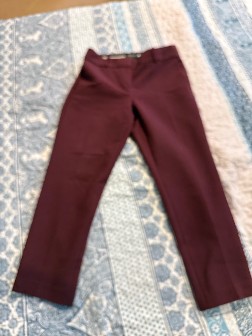 Ann Taylor Burgundy Ankle Dress Pants